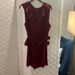 Maroon Belted Short Romper